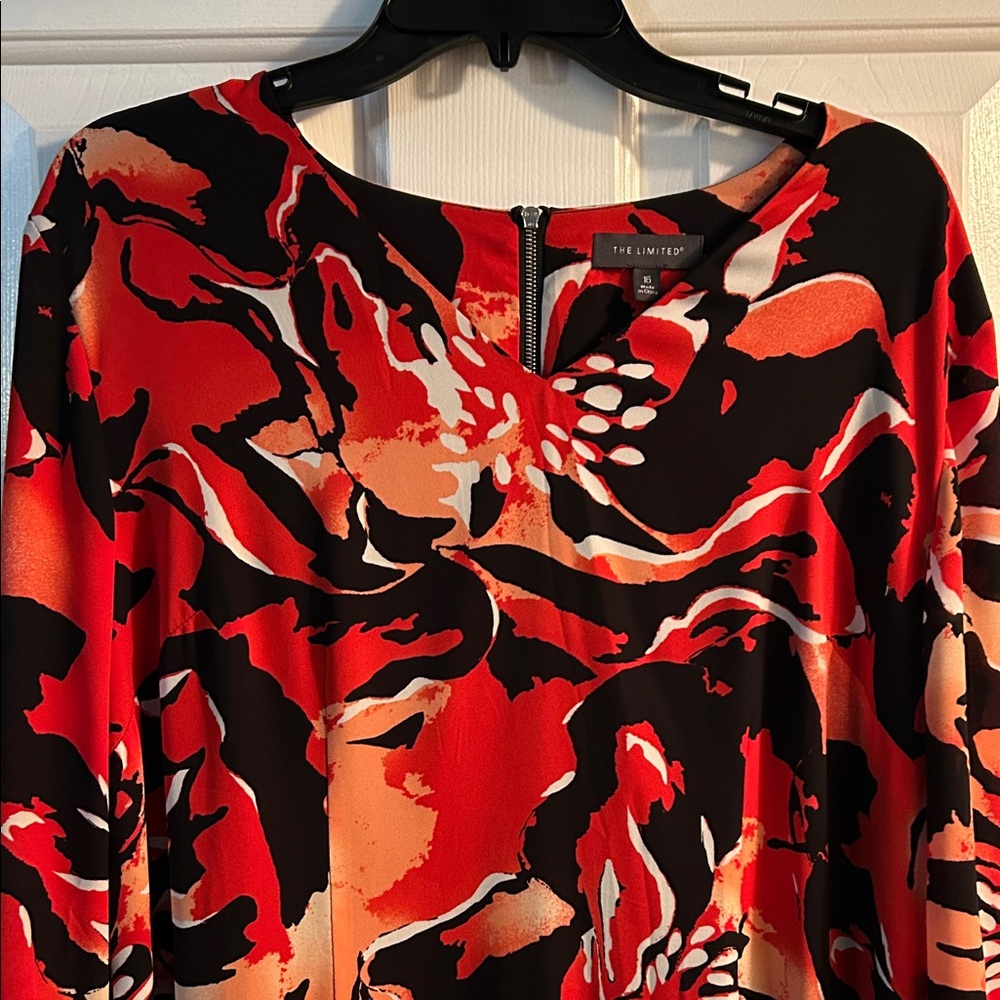 The Limited Red, Black & Orange Abstract Print Top